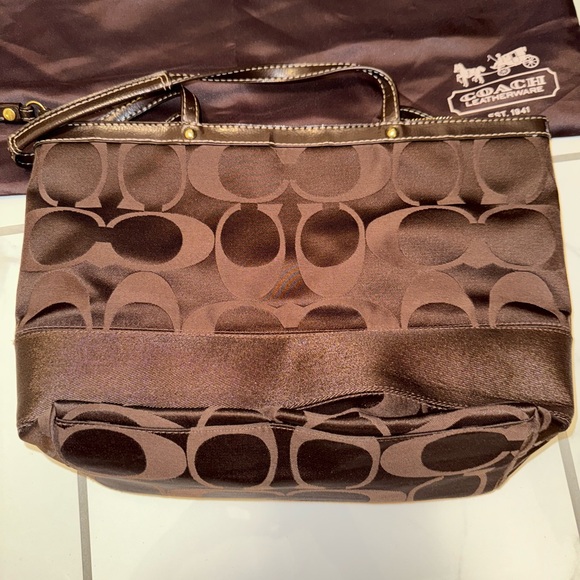 coach brown shoulder bag purse - Picture 4 of 7